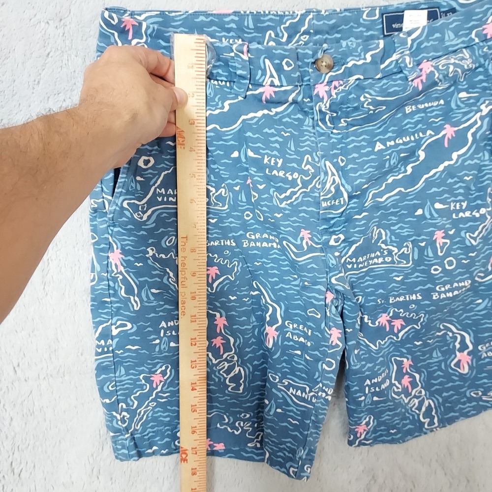Vineyard Vines Shorts Mens 32 Island Map Graphic Blue Marthas Vineyard Beach - Picture 7 of 9